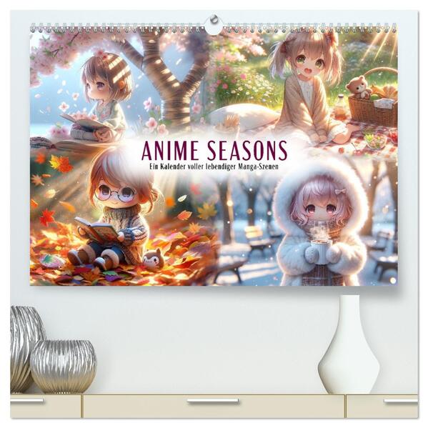 Anime Seasons: Ein Kalender voller lebendiger Manga-Szenen (hochwertiger Premium Wandkalender 2026 DIN A2 quer) Kunstdruck in Hochglanz