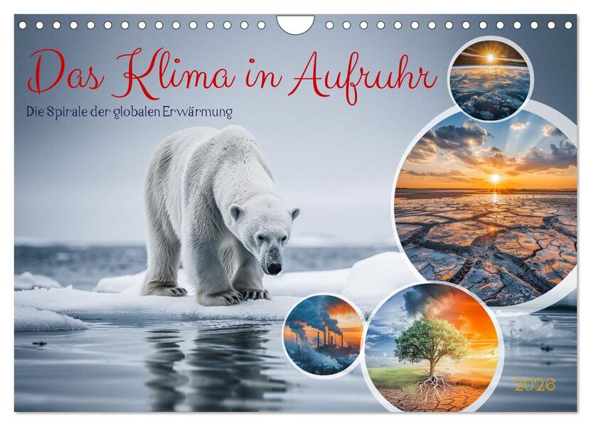 Das Klima in Aufruhr - Die Spirale der globalen Erwärmung (Wandkalender 2026 DIN A4 quer) CALVENDO Monatskalender