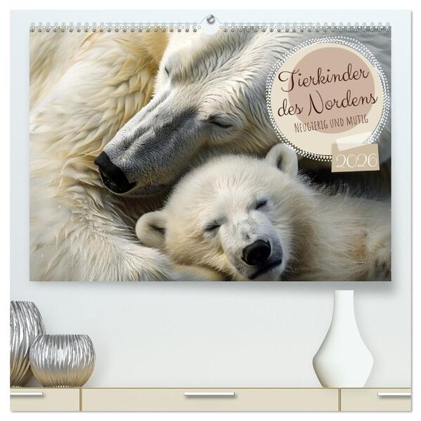 Tierkinder des Nordens (hochwertiger Premium Wandkalender 2026 DIN A2 quer) Kunstdruck in Hochglanz
