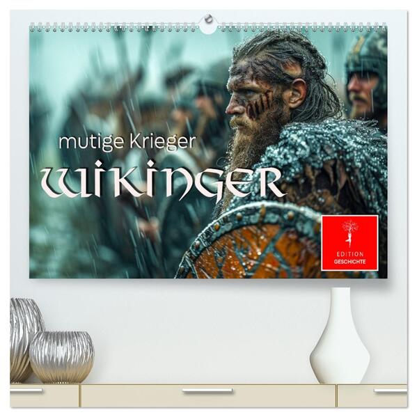 Wikinger - mutige Krieger (hochwertiger Premium Wandkalender 2026 DIN A2 quer) Kunstdruck in Hochglanz