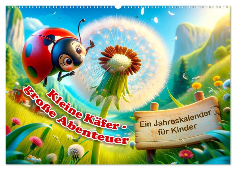 Kleine Käfer große Abenteuer: Ein Jahreskalender für Kinder (Wandkalender 2026 DIN A2 quer) CALVENDO Monatskalender