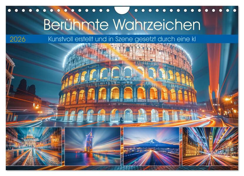 Berühmte Wahrzeichen (Wandkalender 2026 DIN A4 quer) CALVENDO Monatskalender