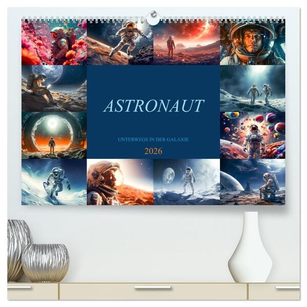 Astronaut - Unterwegs in der Galaxie (hochwertiger Premium Wandkalender 2026 DIN A2 quer) Kunstdruck in Hochglanz