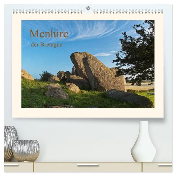 Menhire der Bretagne (hochwertiger Premium Wandkalender 2026 DIN A2 quer) Kunstdruck in Hochglanz
