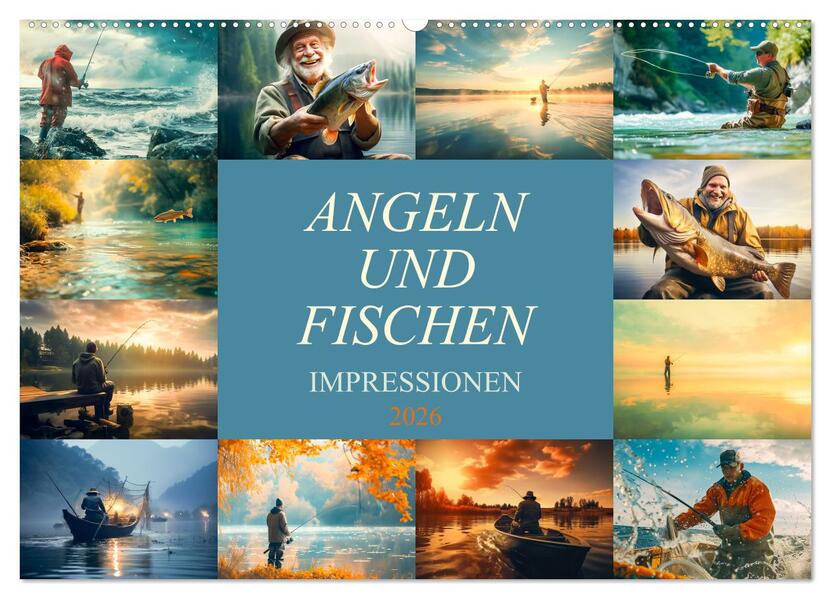 Angeln und Fischen Impressionen (Wandkalender 2026 DIN A2 quer) CALVENDO Monatskalender