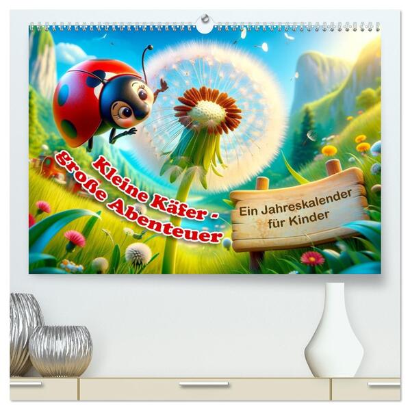 Kleine Käfer große Abenteuer: Ein Jahreskalender für Kinder (hochwertiger Premium Wandkalender 2026 DIN A2 quer) Kunstdruck in Hochglanz