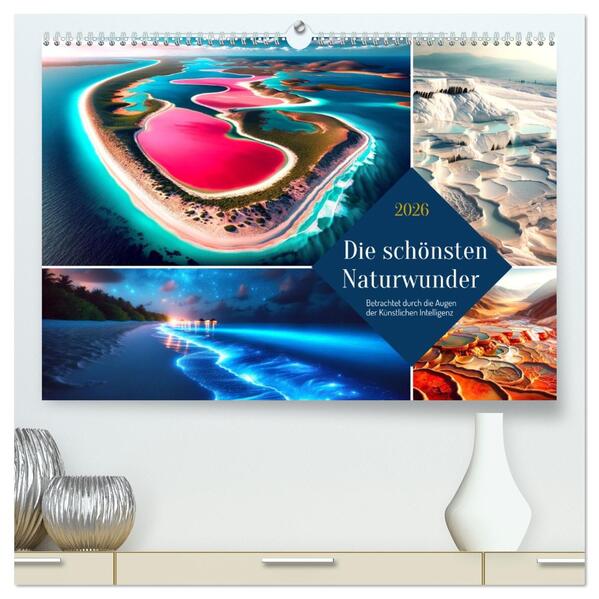 Die schönsten Naturwunder - Betrachtet durch die Augen der KI (hochwertiger Premium Wandkalender 2026 DIN A2 quer) Kunstdruck in Hochglanz