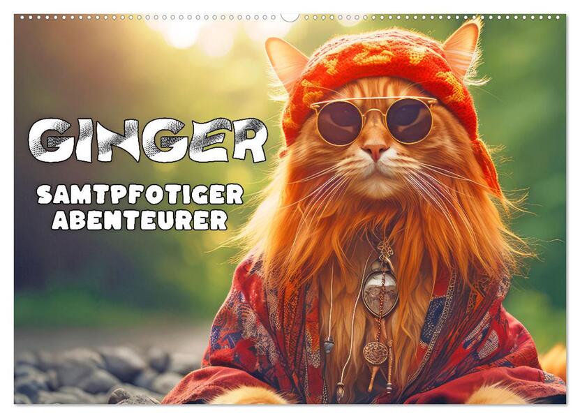 Ginger - Samtpfotiger Abenteurer (Wandkalender 2026 DIN A2 quer) CALVENDO Monatskalender