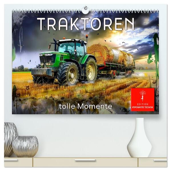 Traktoren - tolle Momente (hochwertiger Premium Wandkalender 2026 DIN A2 quer) Kunstdruck in Hochglanz