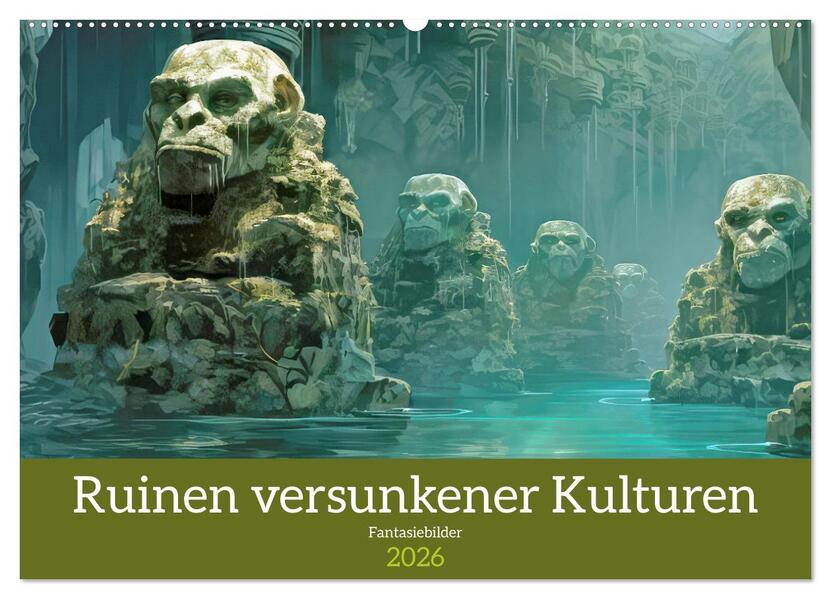 Ruinen versunkener Kulturen - Fantasiebilder (Wandkalender 2026 DIN A2 quer) CALVENDO Monatskalender