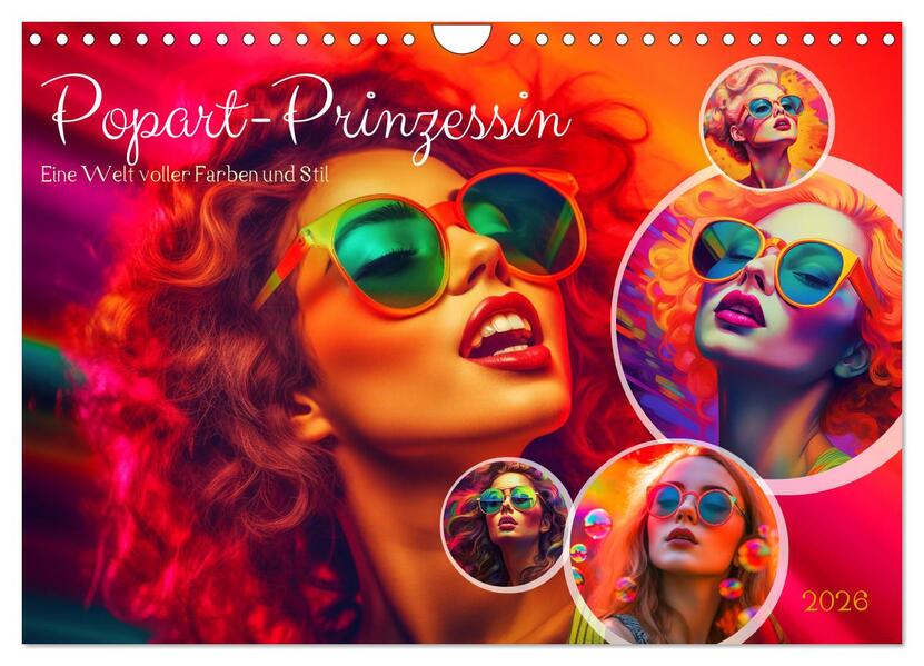 Popart Prinzessin (Wandkalender 2026 DIN A4 quer) CALVENDO Monatskalender