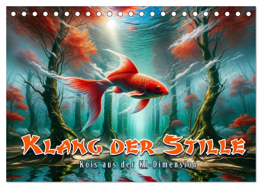 Klang der Stille - Kois aus der KI Dimension (Tischkalender 2026 DIN A5 quer) CALVENDO Monatskalender