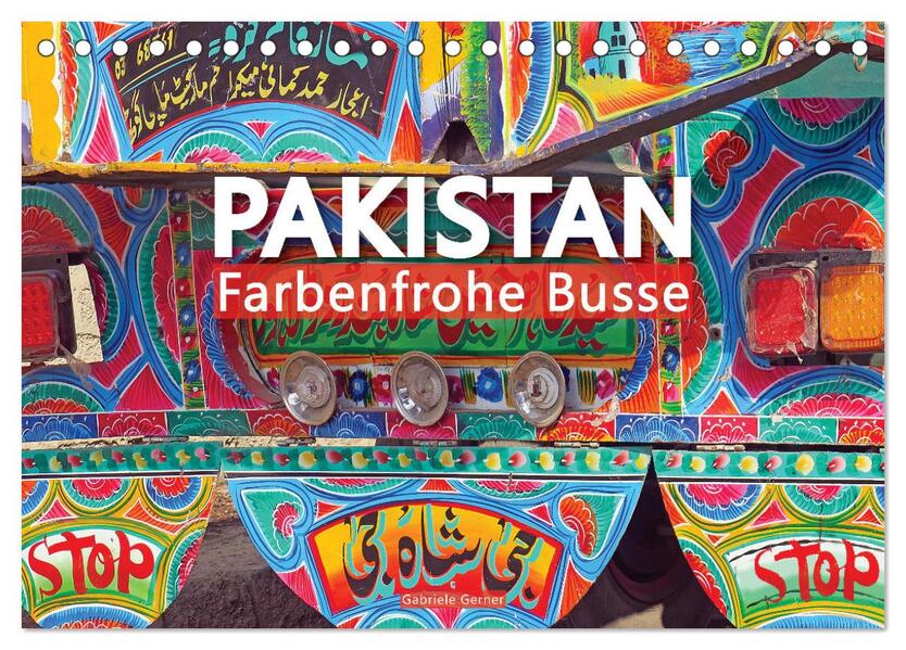 Pakistan farbenfrohe Busse (Tischkalender 2026 DIN A5 quer) CALVENDO Monatskalender