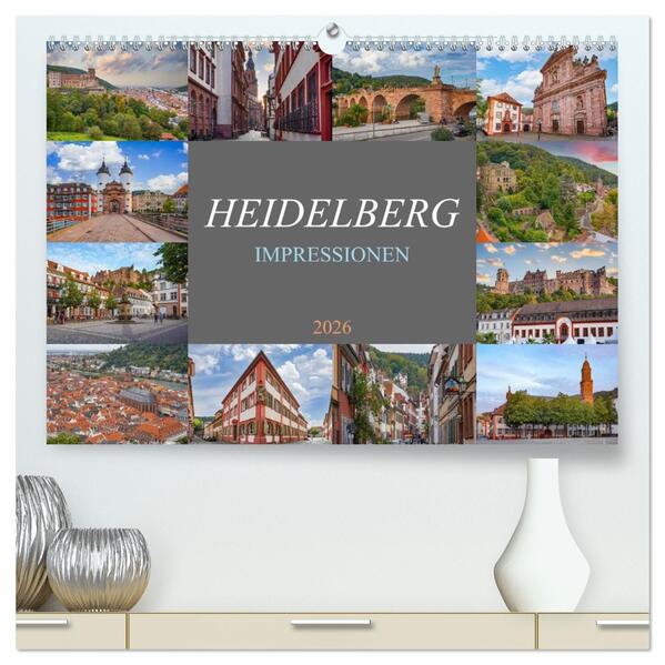 Heidelberg Impressionen (hochwertiger Premium Wandkalender 2026 DIN A2 quer) Kunstdruck in Hochglanz