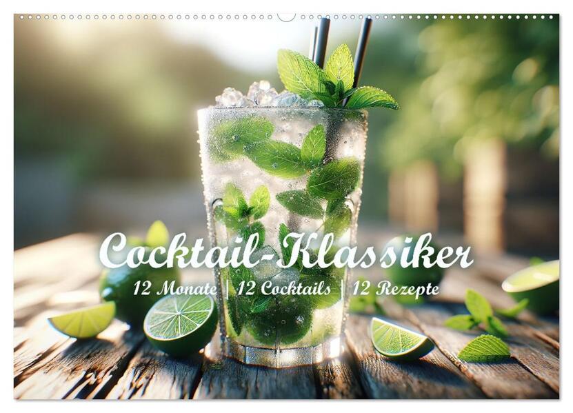 Cocktail-Klassiker (Wandkalender 2026 DIN A2 quer) CALVENDO Monatskalender
