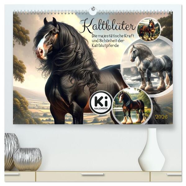 Kaltblüter - Die majestätische Kraft und Schönheit der Kaltblutpferde (hochwertiger Premium Wandkalender 2026 DIN A2 quer) Kunstdruck in Hochglanz