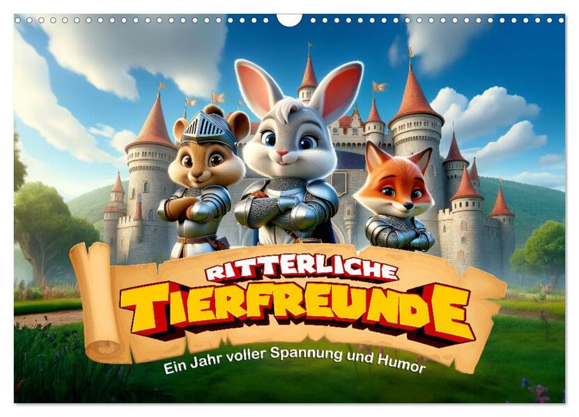Ritterliche Tierfreunde: Ein Jahr voller Spannung und Humor (Wandkalender 2026 DIN A3 quer) CALVENDO Monatskalender