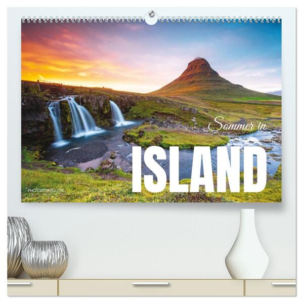 Sommer in Island (hochwertiger Premium Wandkalender 2026 DIN A2 quer) Kunstdruck in Hochglanz