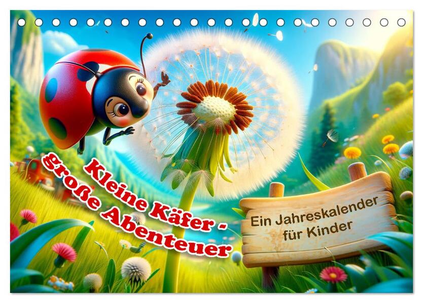 Kleine Käfer große Abenteuer: Ein Jahreskalender für Kinder (Tischkalender 2026 DIN A5 quer) CALVENDO Monatskalender
