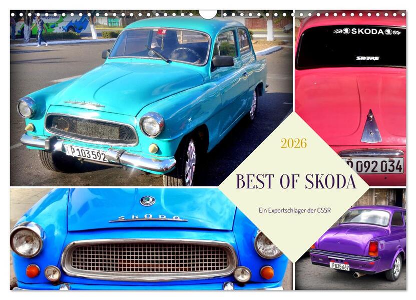Best of Skoda - Ein Exportschlager der CSSR (Wandkalender 2026 DIN A3 quer) CALVENDO Monatskalender