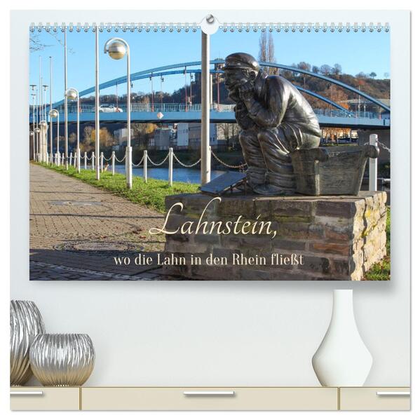 Lahnstein wo die Lahn in den Rhein fließt (hochwertiger Premium Wandkalender 2026 DIN A2 quer) Kunstdruck in Hochglanz