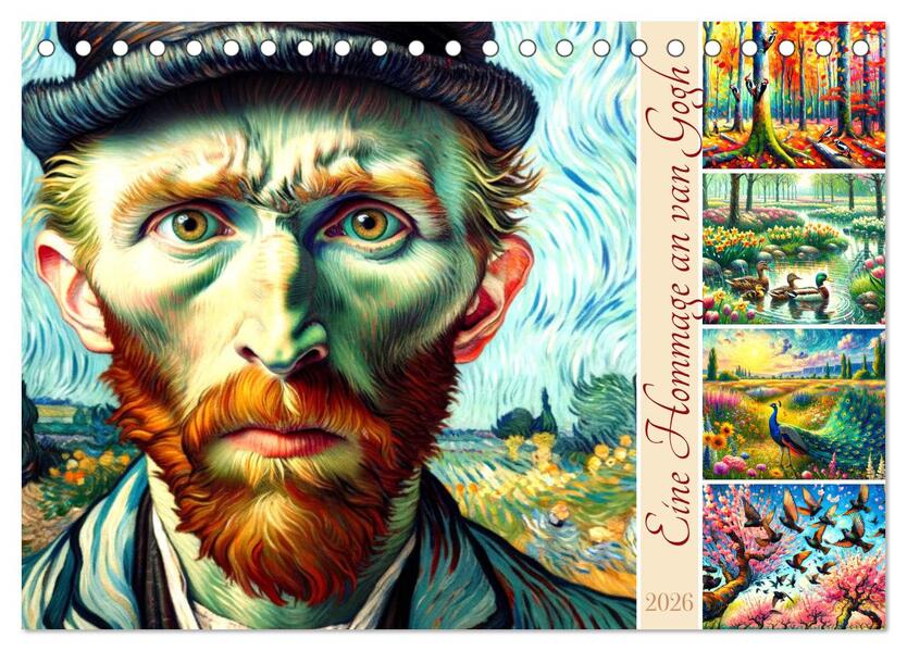 Eine Hommage an van Gogh (Tischkalender 2026 DIN A5 quer) CALVENDO Monatskalender