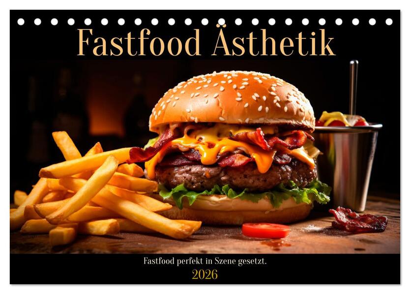 Fastfood Ästhetik (Tischkalender 2026 DIN A5 quer) CALVENDO Monatskalender