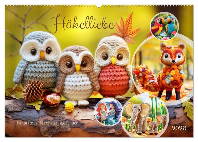 Häkelliebe - Fantasie in Maschen einfangen (Wandkalender 2026 DIN A2 quer) CALVENDO Monatskalender