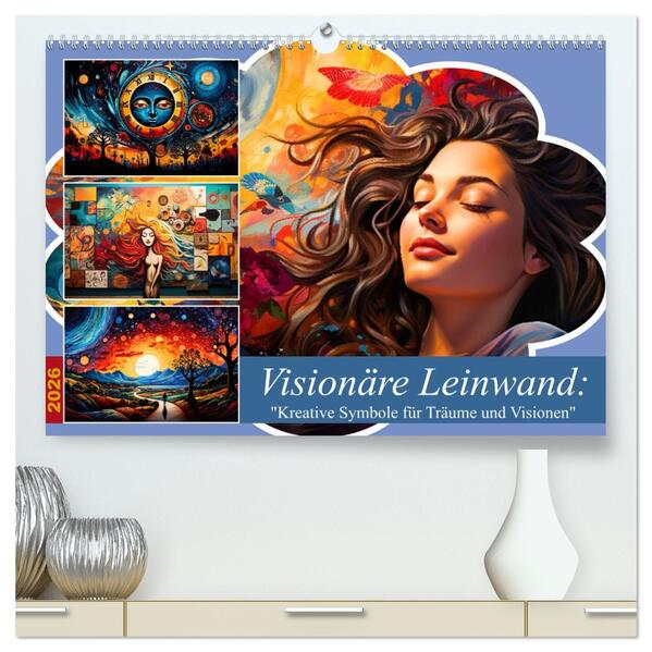 Visionäre Leinwand: Kreative Symbole für Träume und Visionen (hochwertiger Premium Wandkalender 2026 DIN A2 quer) Kunstdruck in Hochglanz