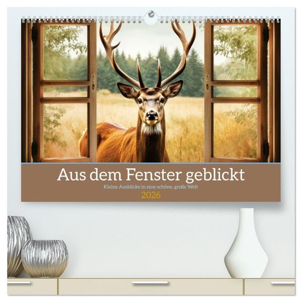 Aus dem Fenster geblickt (hochwertiger Premium Wandkalender 2026 DIN A2 quer) Kunstdruck in Hochglanz