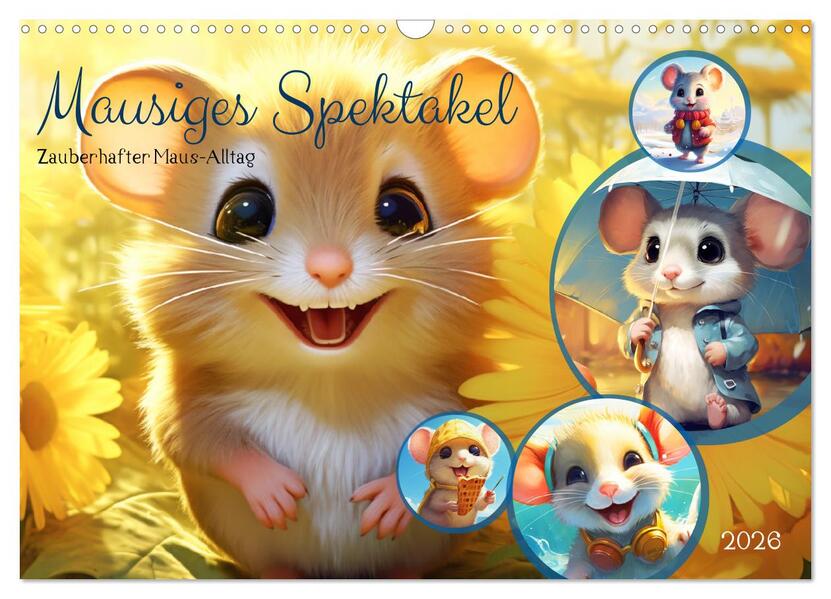 Mausiges Spektakel. Zauberhafter Maus-Alltag (Wandkalender 2026 DIN A3 quer) CALVENDO Monatskalender