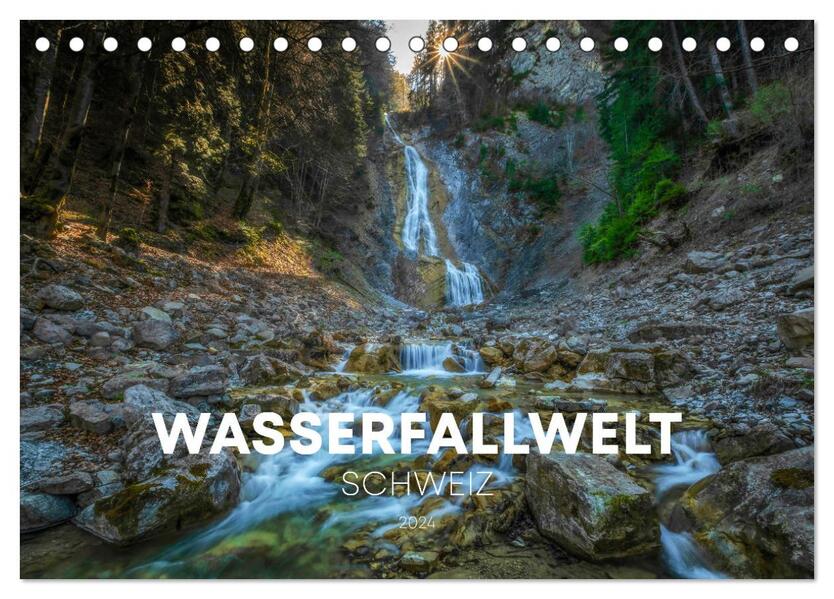 Wasserfallwelt Schweiz (Tischkalender 2026 DIN A5 quer) CALVENDO Monatskalender