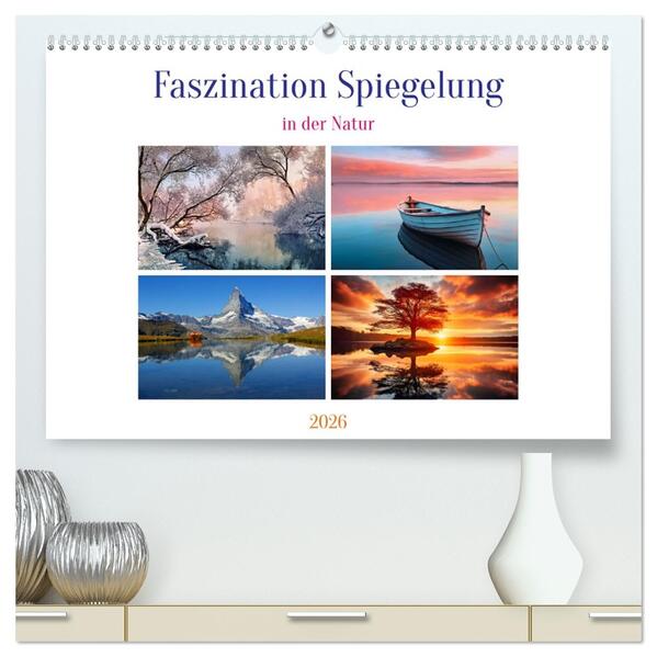 Faszination Spiegelung - in der Natur (hochwertiger Premium Wandkalender 2026 DIN A2 quer) Kunstdruck in Hochglanz