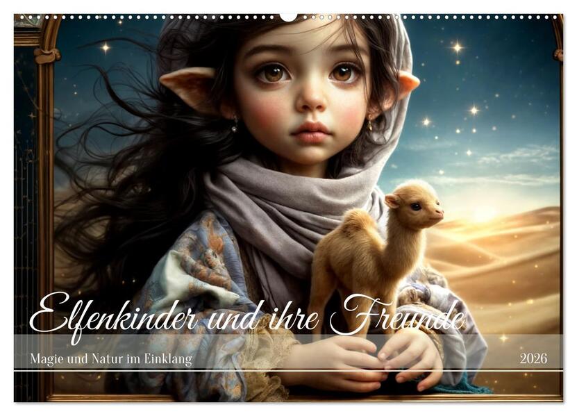 Elfenkinder und ihre Freunde - Magie und Natur im Einklang (Wandkalender 2026 DIN A2 quer) CALVENDO Monatskalender