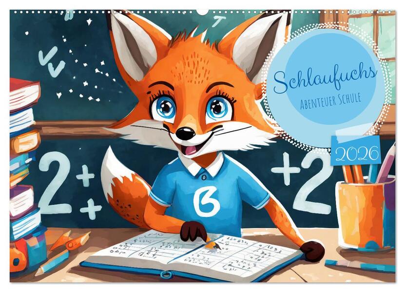 Schlaufuchs - Abenteuer Schule (Wandkalender 2026 DIN A2 quer) CALVENDO Monatskalender