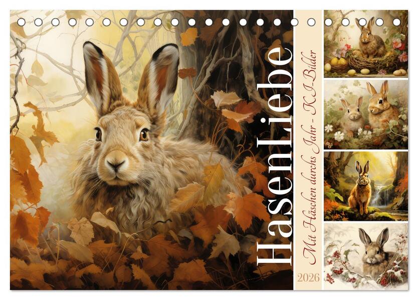 Hasenliebe (Tischkalender 2026 DIN A5 quer) CALVENDO Monatskalender