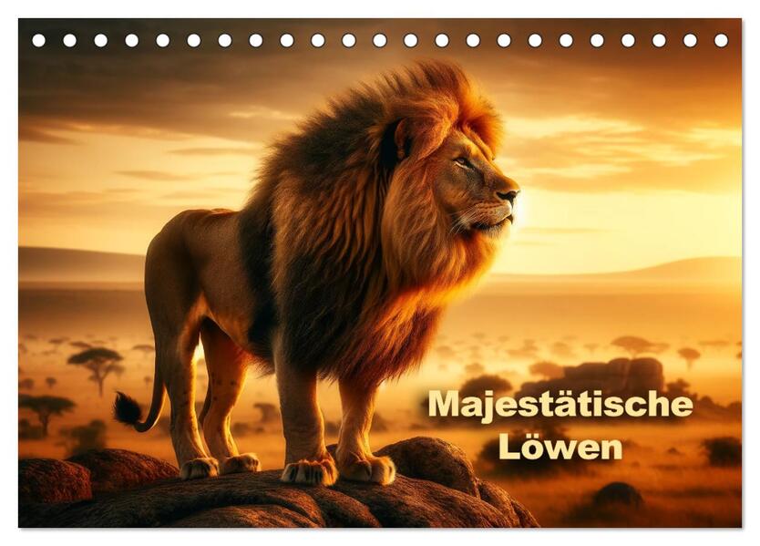 Majestätische Löwen - Die Herrscher der Wildnis (Tischkalender 2026 DIN A5 quer) CALVENDO Monatskalender