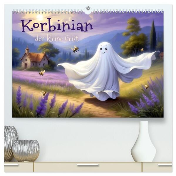 Korbinian der kleine Geist (hochwertiger Premium Wandkalender 2026 DIN A2 quer) Kunstdruck in Hochglanz