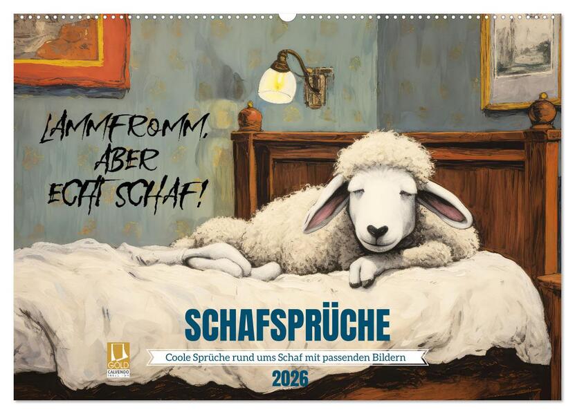 Schafsprüche (Wandkalender 2026 DIN A2 quer) CALVENDO Monatskalender