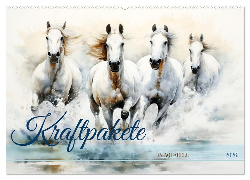 Kraftpakete in Aquarell (Wandkalender 2026 DIN A2 quer) CALVENDO Monatskalender