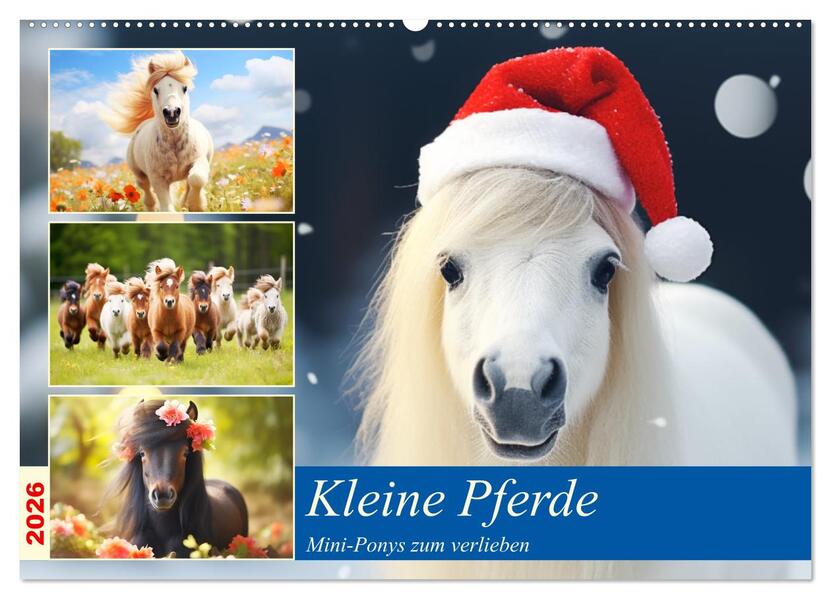 Kleine Pferde. Mini-Ponys zum verlieben (Wandkalender 2026 DIN A2 quer) CALVENDO Monatskalender