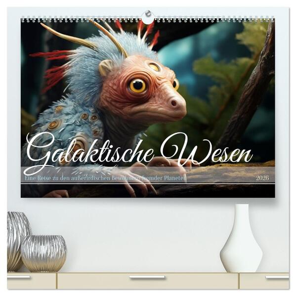 Galaktische Wesen (hochwertiger Premium Wandkalender 2026 DIN A2 quer) Kunstdruck in Hochglanz