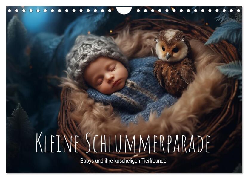 Kleine Schlummerparade: Babys und ihre kuscheligen Tierfreunde (Wandkalender 2026 DIN A4 quer) CALVENDO Monatskalender