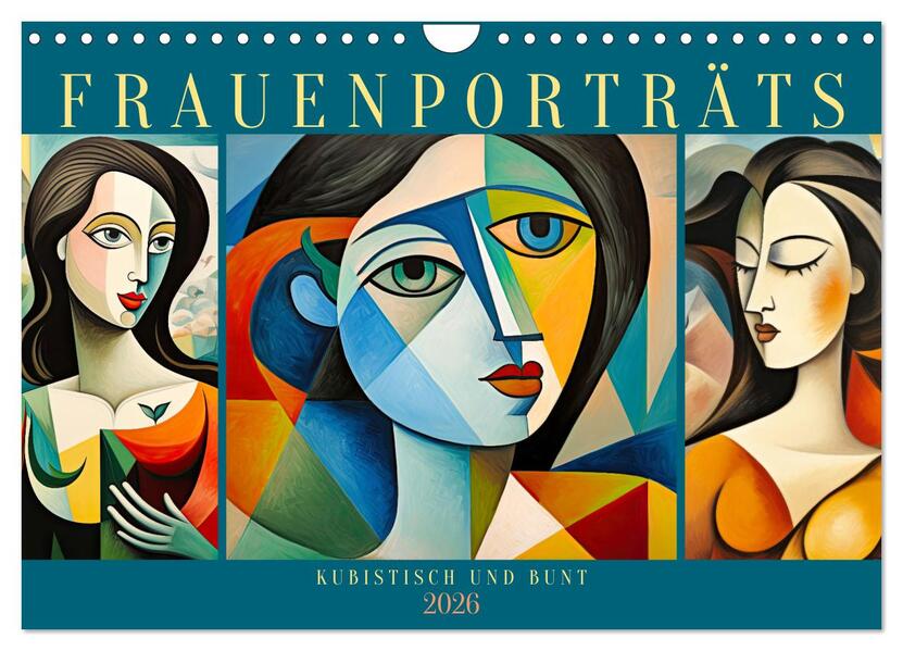 Frauenporträts kubistisch und bunt (Wandkalender 2026 DIN A4 quer) CALVENDO Monatskalender