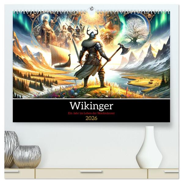 Wikinger - Ein Jahr im Leben der Nordmänner (hochwertiger Premium Wandkalender 2026 DIN A2 quer) Kunstdruck in Hochglanz