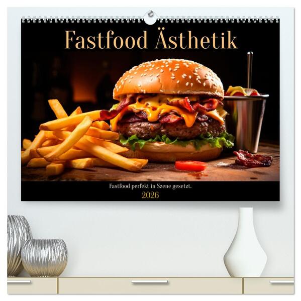 Fastfood Ästhetik (hochwertiger Premium Wandkalender 2026 DIN A2 quer) Kunstdruck in Hochglanz