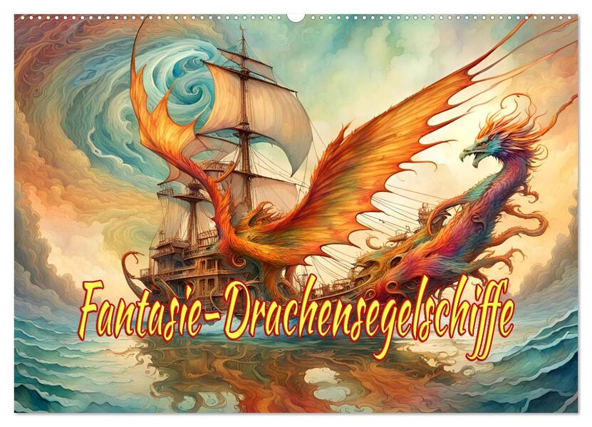 Fantasie-Drachensegelschiffe (Wandkalender 2026 DIN A2 quer) CALVENDO Monatskalender