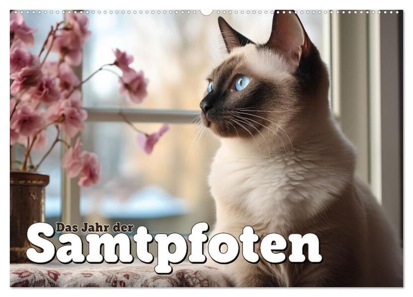Das Jahr der Samtpfoten (Wandkalender 2026 DIN A2 quer) CALVENDO Monatskalender