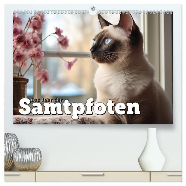 Das Jahr der Samtpfoten (hochwertiger Premium Wandkalender 2026 DIN A2 quer) Kunstdruck in Hochglanz