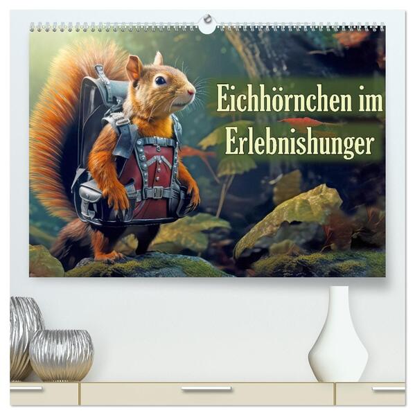 Eichhörnchen im Erlebnishunger (hochwertiger Premium Wandkalender 2026 DIN A2 quer) Kunstdruck in Hochglanz